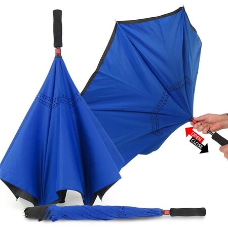 Rainworthy RainWorthy 290-REVKK 46 in. Inverted Umbrella - Black 290-REVKK